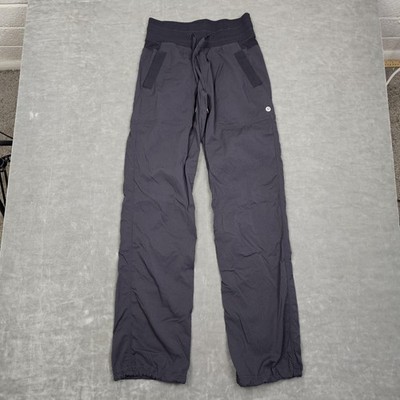 Lululemon Jogger Pants Womens 0 Black Striped Elastic Waist Yoga Dance Studio