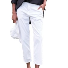 Frank  Eileen Wicklow Italian Chino White Cropped Pants Women  s Size 6 Preppy