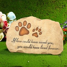 Dog Memorial Stone Dog Garden Memorial Stone Paw Prints Pet Headstone Resin G...