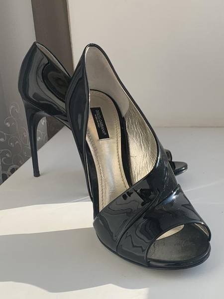 Dolce & Gabbana Damen Heels schwarz Leder 38 #3C64