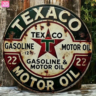 #ad Texaco Gasoline Motor Oil Metal Sign Vintage Rustic Garage Man Cave Decor Plaque $11.89