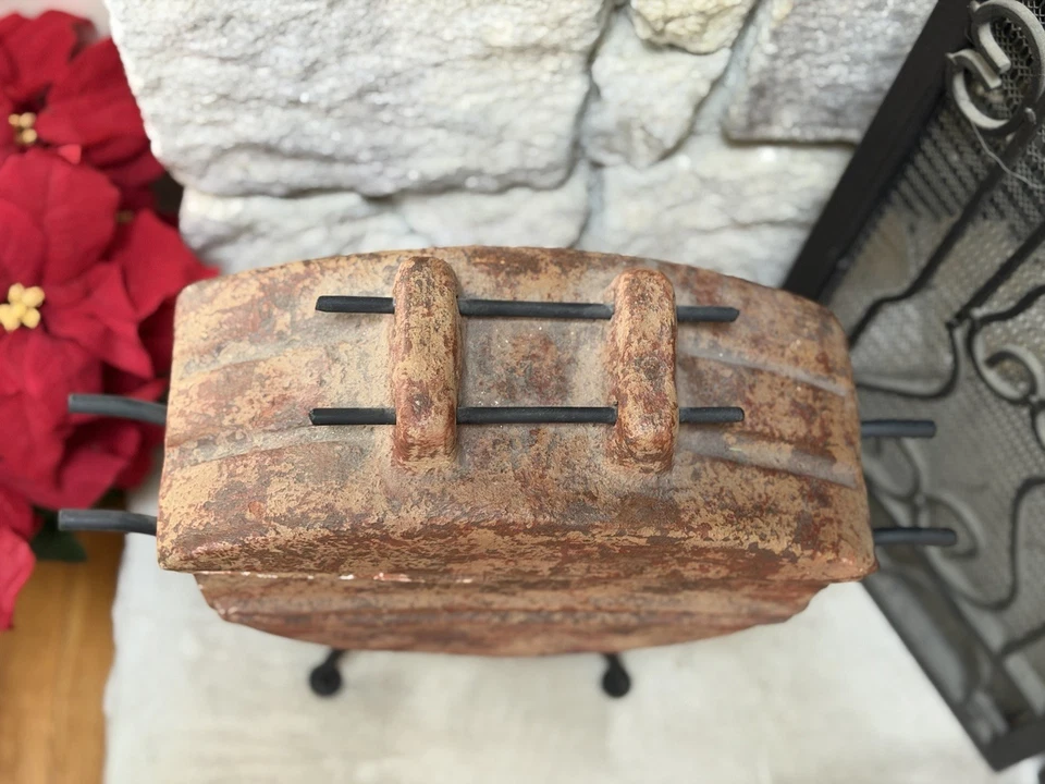 Antique terracotta Coal Scuttle - RARE - Original - Image 3 of 4