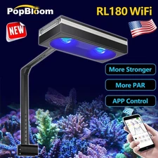 PopBloom RL180 WiFi Aquarium LED Light Reef Lighting for Saltwater Coral SPS LPS