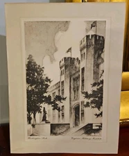 Day Lowry Copperplate Etching VMI Virginia Military Institute Washington Arch 