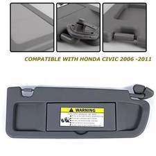 Passenger Right Rh Side Sun Visor Gray W Makeup Mirror For 06-11 Honda Civic Passenger Right Rh Side Sun Visor Gray W Makeup Mirror For 06-11 Honda Civic