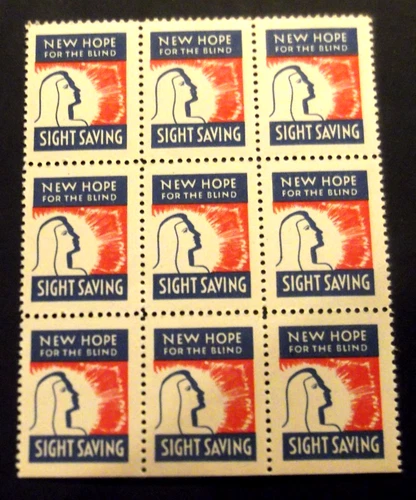 US-Block of 9 New Hope for the Blind-MNH Cinderellas