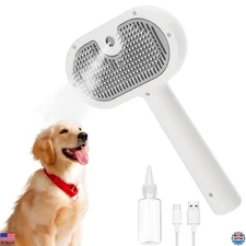 3-in-1 Cat & Dog Steam Brush - Self-Cleaning Pet Spray Comb for All Fur Types