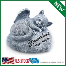 Cat Garden Statue - Pet Memorial Stone - Cat Grave Marker - Beautifully Packaged
