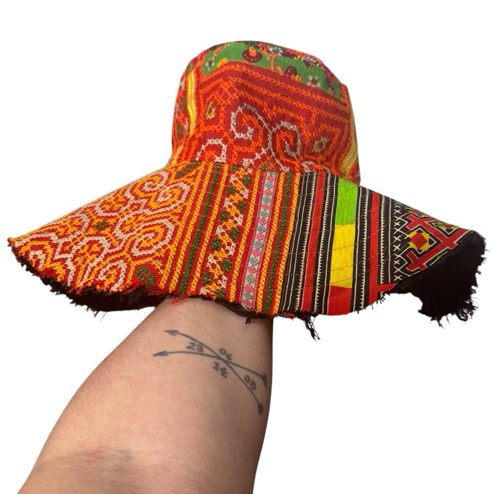 Womens Tam Hat Cap Sun Patchwork Foldable Bucket … - image 4