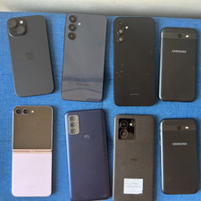 Mixed Lot Of 8 Cell Phones Unlocked/For Parts Only Samsung, Apple , Motorola