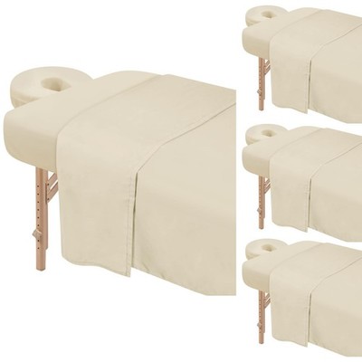 4 Sets Premium Microfiber Massage Table Sheets Set 3 Piece Set Includes Massa...