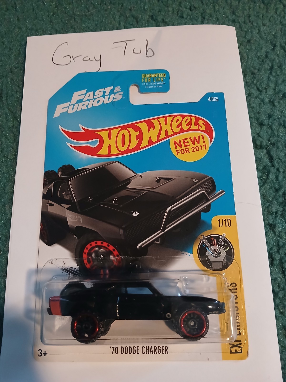 NEW 2017 HOT WHEELS BLACK '70 DODGE CHARGER~~FAST & FURIOUS!!!!!