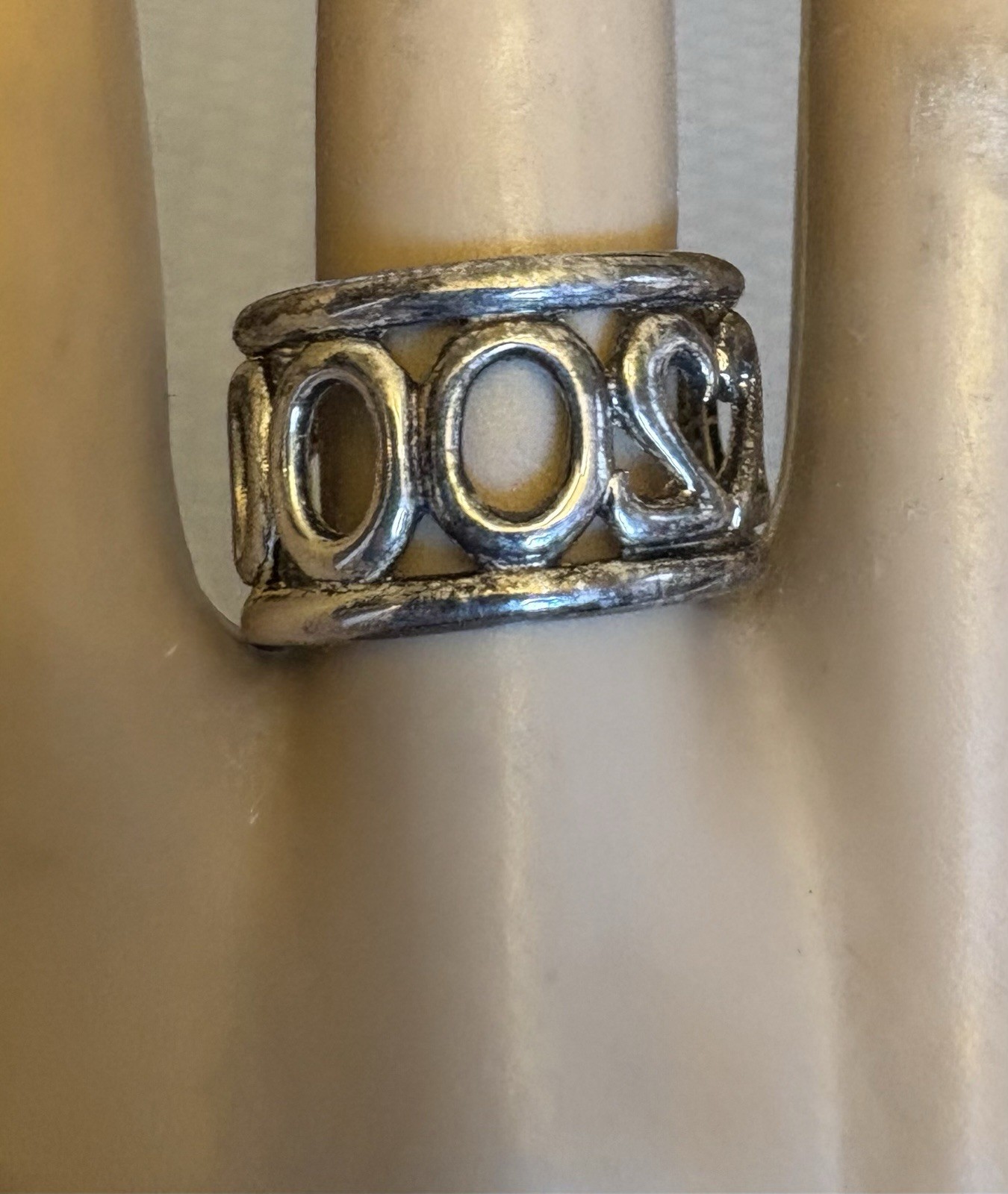 Sterling Silver Ring Openwork Cutout Heart Band 2… - image 2