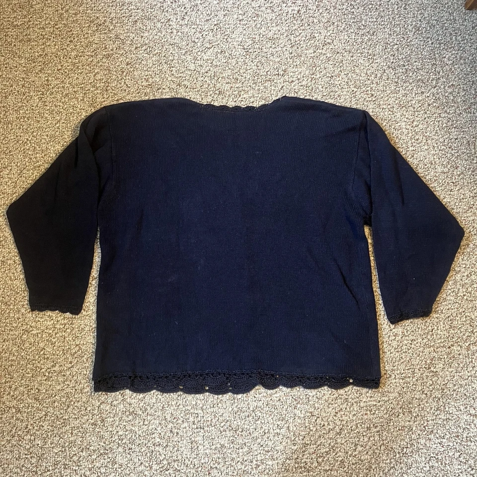 Cárdigan Erika II Bordado Floral Talla Grande 3X Cottage Femenino Crochet Encaje Foto 4 de 4