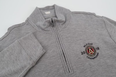 Atlanta United MLS Cup Vineyard Vines 1/4 Zip Sweater Pullover Gray Men's Medium