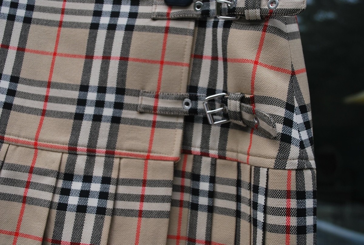 Burberry Zoe Vintage Check Asymmetrical Kilt Mini Skirt US-8