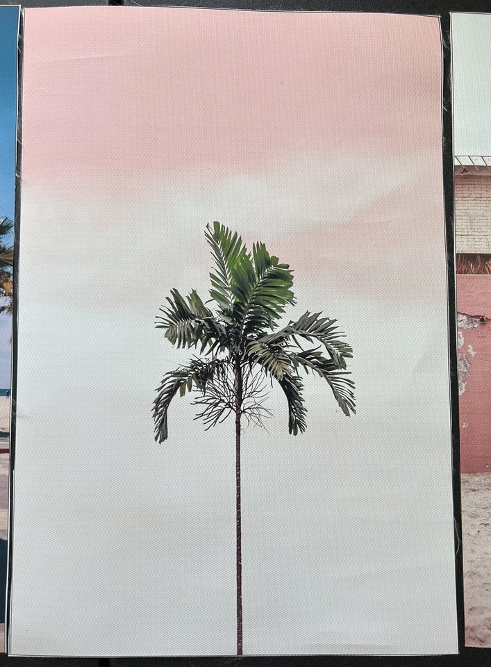 4 Piece 8x10 Canvas Prints Cool Beachy Vibes Surfing Palm Trees VW Bus New - Image 3 of 4