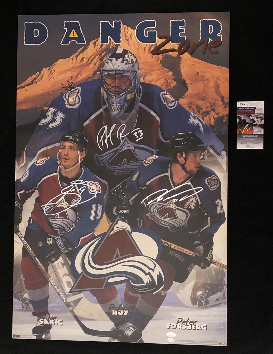Peter Forsberg Patrick Roy Joe Sakic Signed Colorado Avalanche
