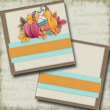 Pumpkin Spice Everything NPM - 2 Premade Scrapbook Pages - EZ Layout 5067