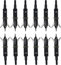 12pcs Black Demon Broadheads 2.3" Cut Expandable Crossbow Arrow Tips Box-packed