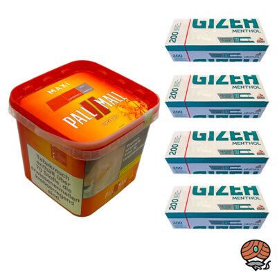 Pall Mall Allround Tabak Maxi Box à 263g + 800 GIZEH Menthol Hülsen
