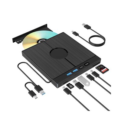 Yaeonku 7 in 1 External Bluray Drive, USB 3.0 Type-C 3D Blu-ray