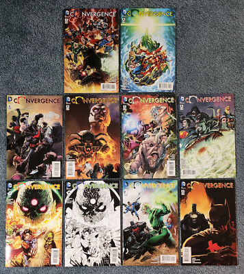 Convergence #0(2)-8 DC Comics 2015 Complete Set Lot of 10 Unread VF/NM to NM