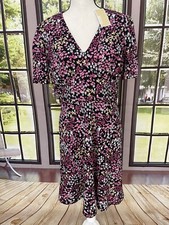 MICHAEL Michael Kors Cerise V-Neck Floral Dress Women Dress XL