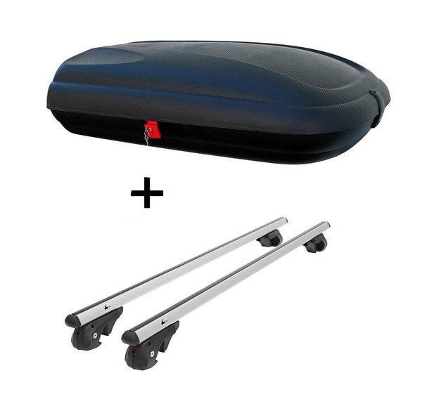 Dachbox CA320L Carbonl.+Alu RelingträGer VDP004L FüR Skoda Fabia Sw Ab 00-image