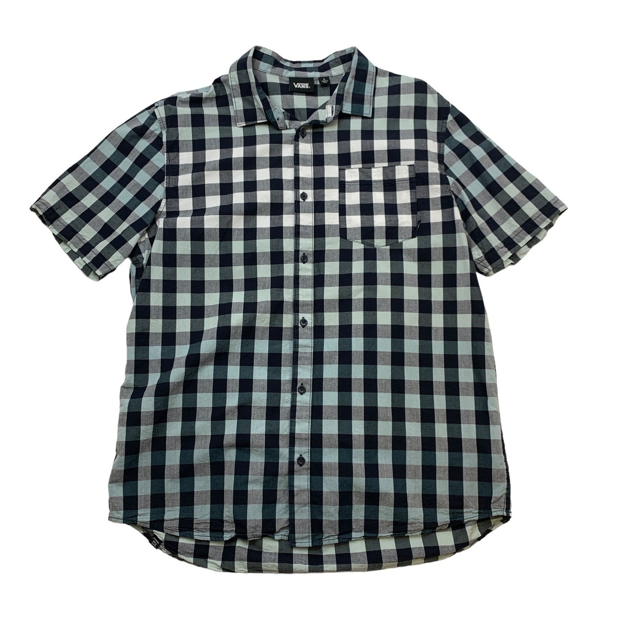 Vans Button Up Shirt Mens L Large Checkered Gingham