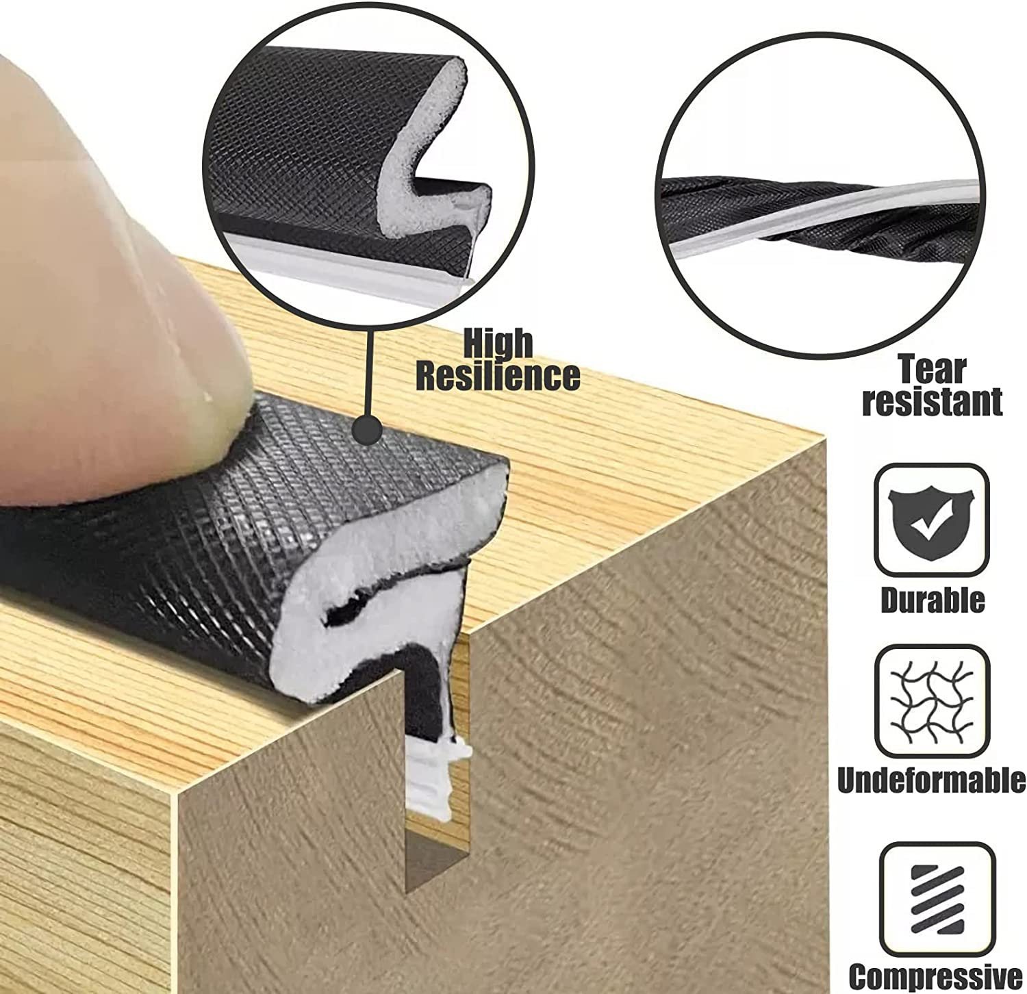 26 FT Door Frame Kerf NonAdhesive Weather Stripping Seal Strip PU Foam