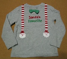 ❤ Koala Kids boys girl SANTA'S FAVORITE shirt 2 3 bow Holiday Christmas