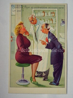 HOLZER old humorous postcard 645/12 doctor old postcard AK *