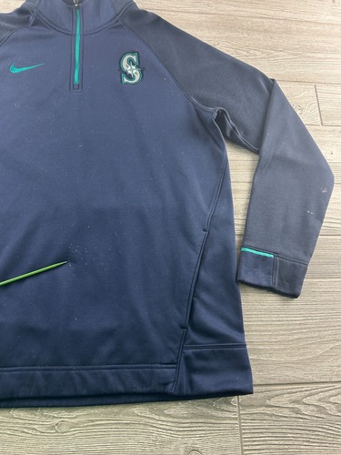 NIKE Baseball Seattle Mariners Pullover Gr. S dunkelblau 1/4 Reißverschlusstaschen Thermo - Bild 7 von 14