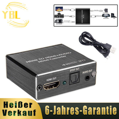 HDMI Audio Extractor 4K HDMI Optisch Splitter Adapter Konverter SPDIF Ausgang DE