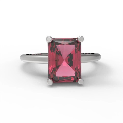 2 tcw Emerald Cut Engagement Ring for Women, 14K White Gold Ruby Promise Ring - Video 1 of 1