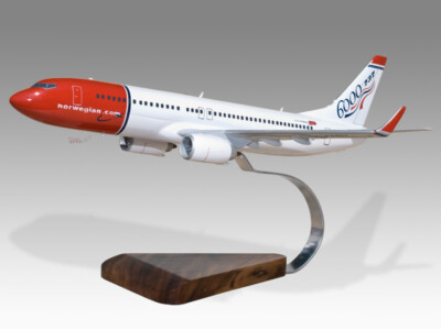 Boeing 737-800 Norwegian Air Shuttle 6000th Mahogany Wood Handcrafted Model