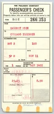 Pullman Passenger Check Calumet / Chicago 1966 Coupon Ticket #353 Bloomquist*