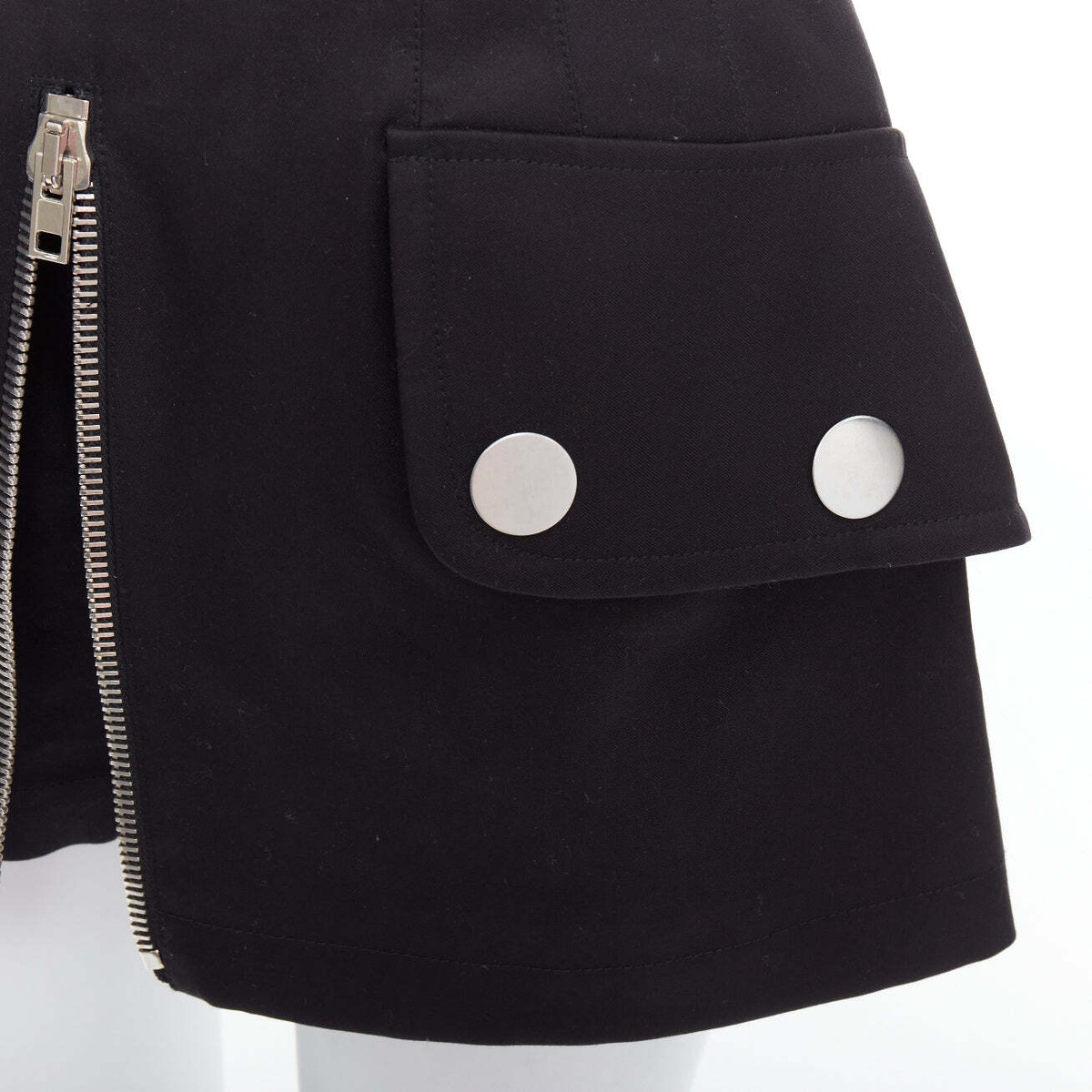 ALEXANDER WANG black silver zip flap utility skort US2 S ALEXANDER WANG black silver zip flap utility skort US2 S