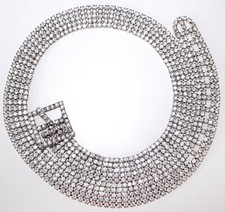 Rhinestone Belt 1970's Silver Tone 5 Strand Rhinestone Buckle