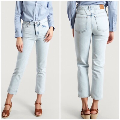 Closed Denim Bleached Blue Light Wash Cotton Mid Rise Glow Womens Slim Jeans 30