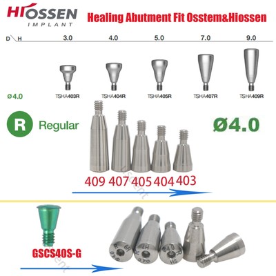 Dental Caps Healing Abutment Cap Regular Platform Fits ostem Hiossen 4.0mm Dia
