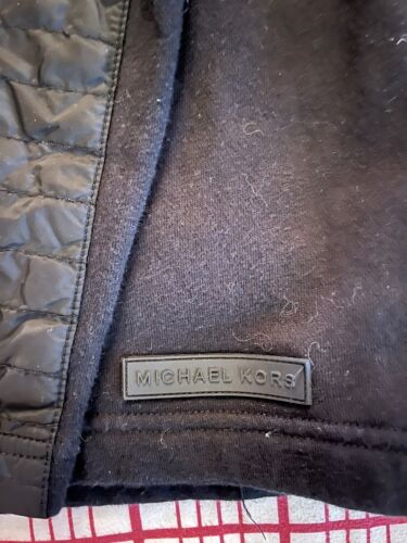 MICHAEL KORS Mens M Black 1/4 Zip Jacket Shoulder Arm Patch Org. $128 - Picture 3 of 7