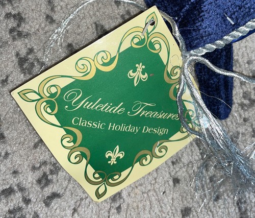 yuletide treasurers - classic navy blue sequence Christmas stocking - Picture 4 of 4