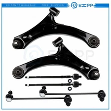 6pcs Front Lower Control Arms Tie Rods Sway Bar Links For 2004-2007 Suzuki Aerio