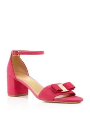 $795 Ferragamo GAVINA Framboise Suede calf Ankle Strap Block Heel Sandal 5B