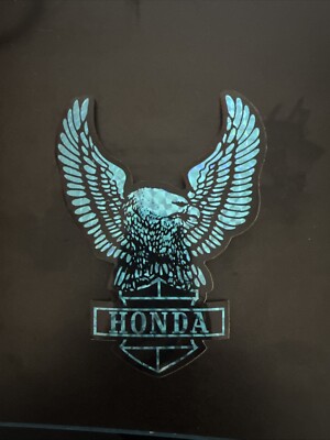 VINTAGE 70'S HONDA MOTORCYCLE BLUE EAGLE PRISMATIC METALLIC DECAL STICKER 4.5-6 