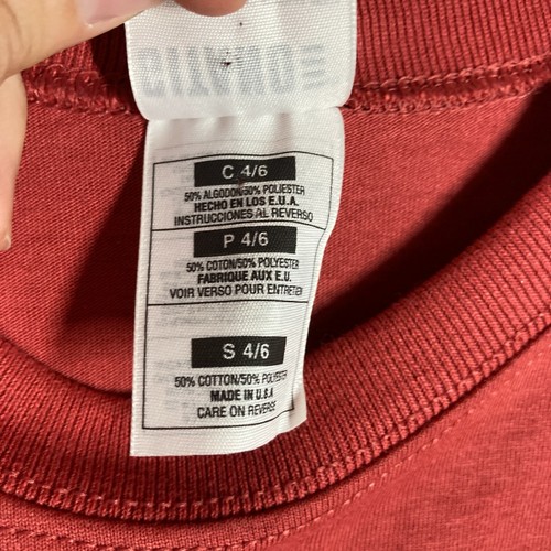 Vintage 90s Gitano Womens Small Short Sleeve Pocket T-Shirt Red Salmon Casual - Picture 4 of 10