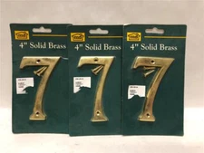 m+d 4" Number 7 Solid Brass 42085 (Lot of 3)
