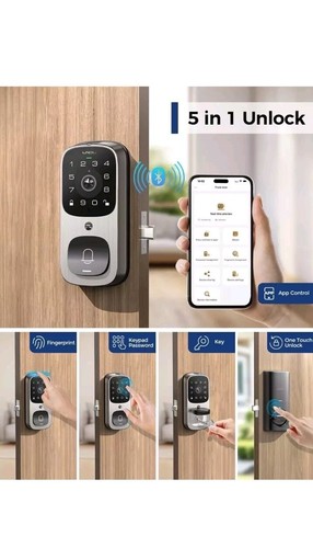Linu Smart Lock con Cámara, Cámara 6 en 1 + Timbre + Huella Digital Entrada Sin Llave - Imagen 4 de 5